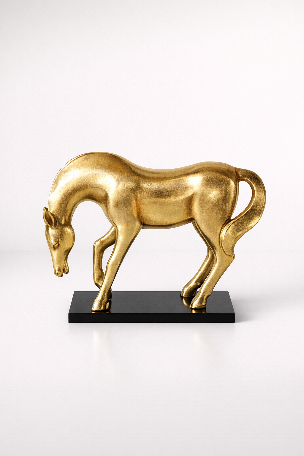 Gold Horse On Black Base