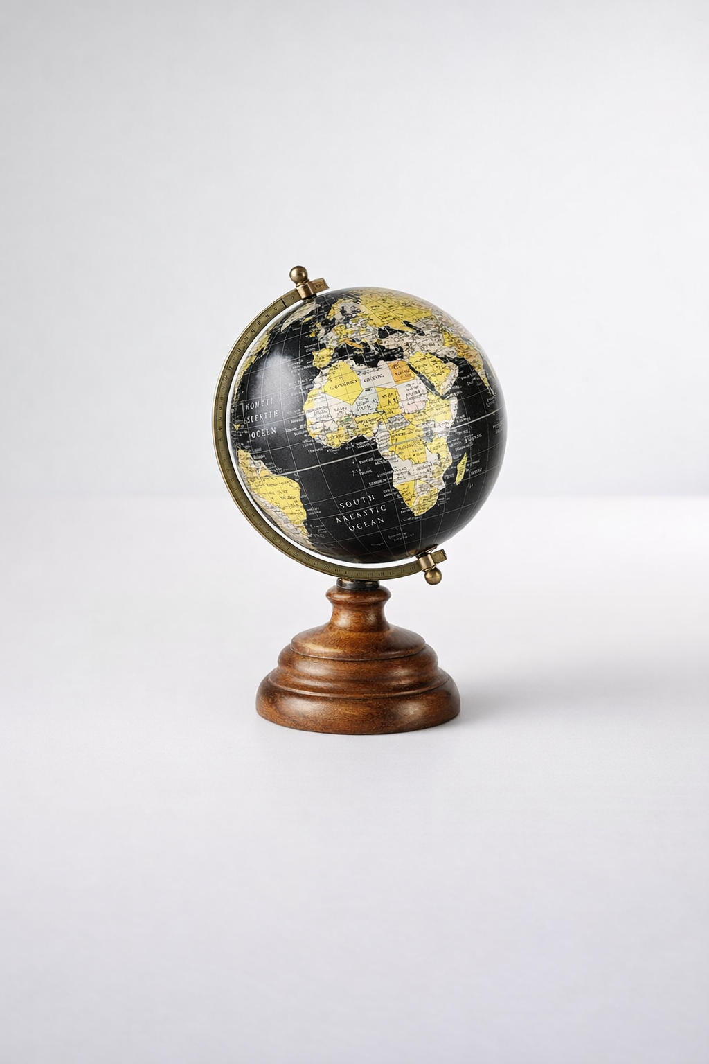 Small Black World Globe
