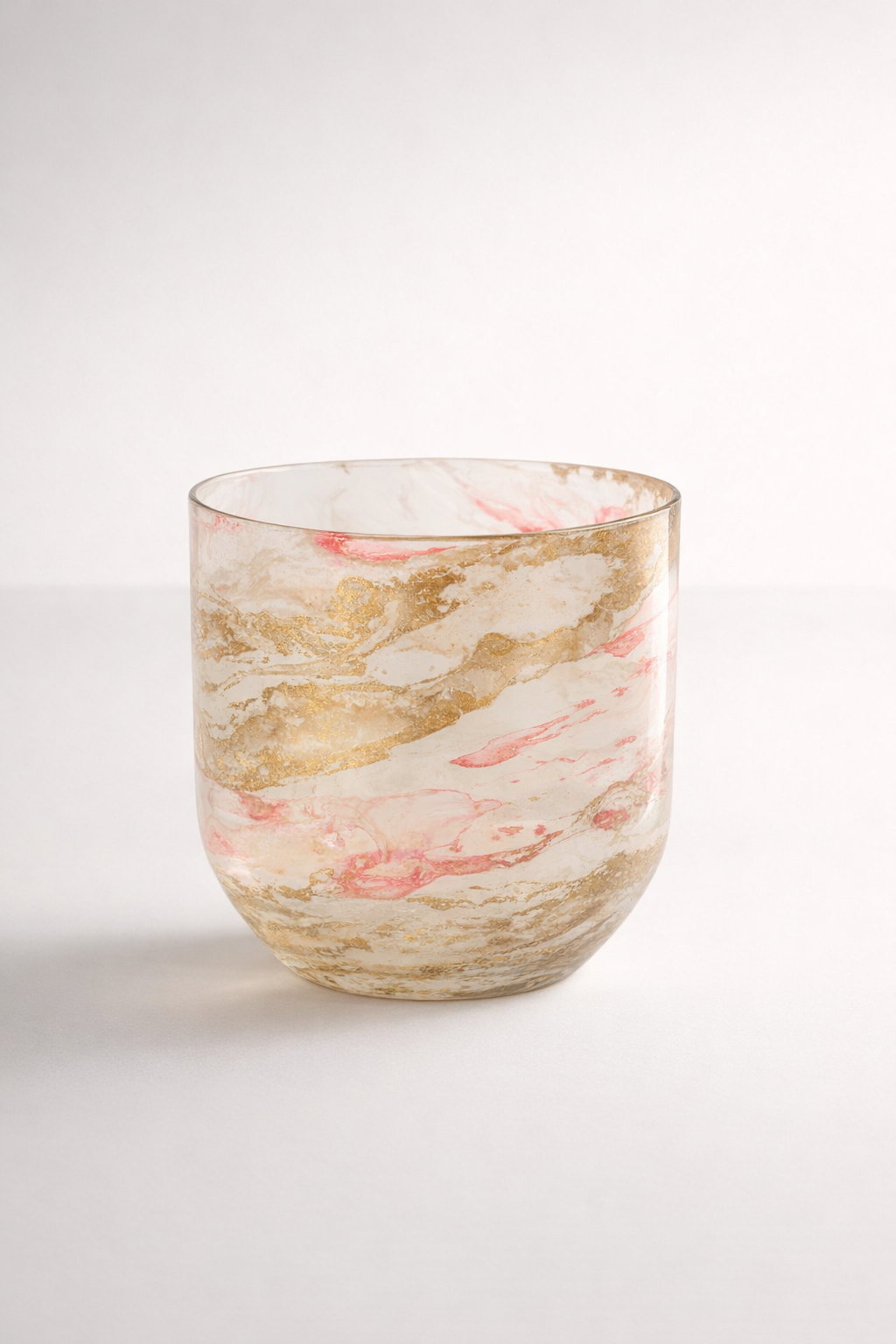Pink & Gold Glass Vase