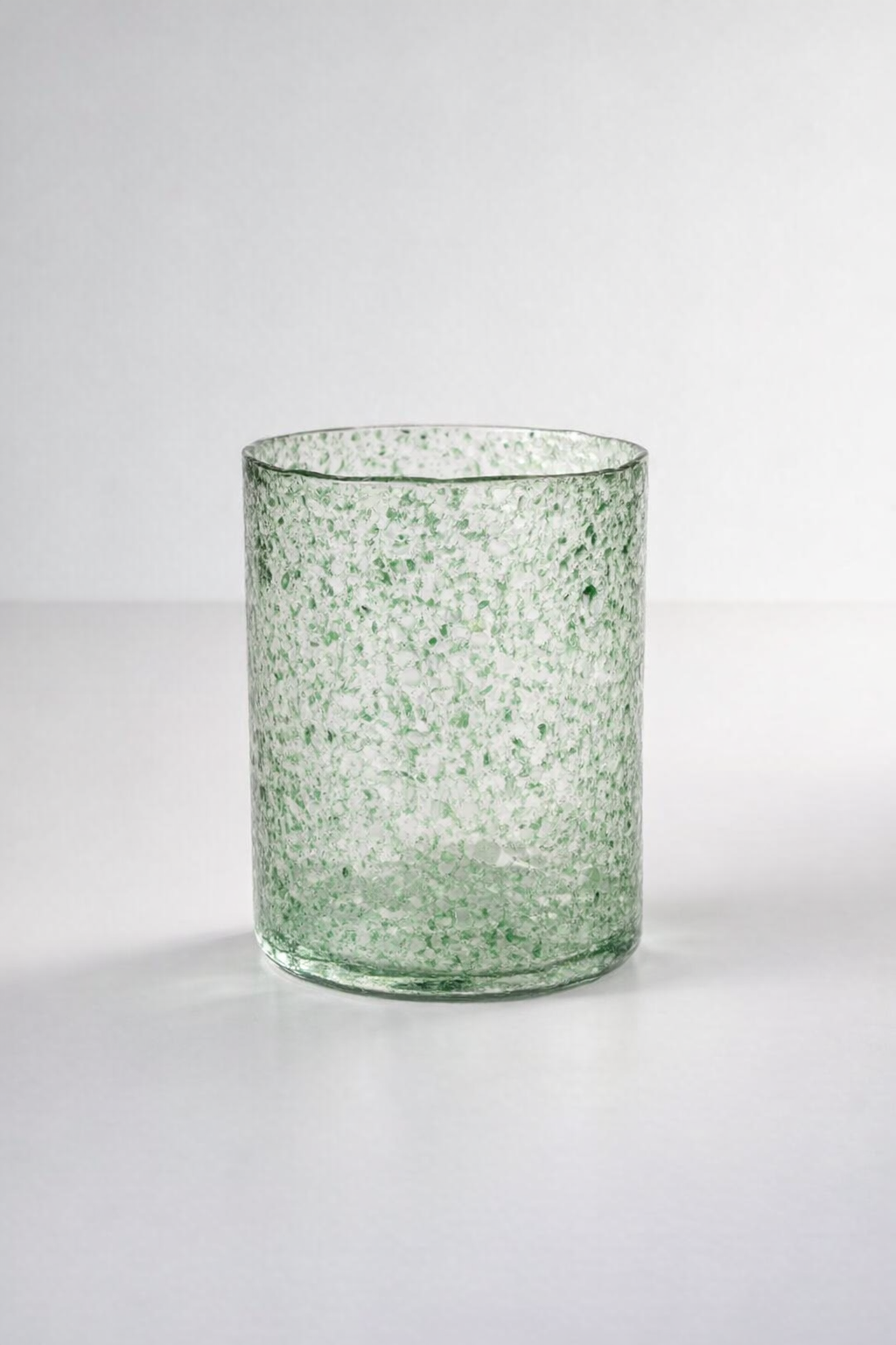 Green Speckled Glass Vase
