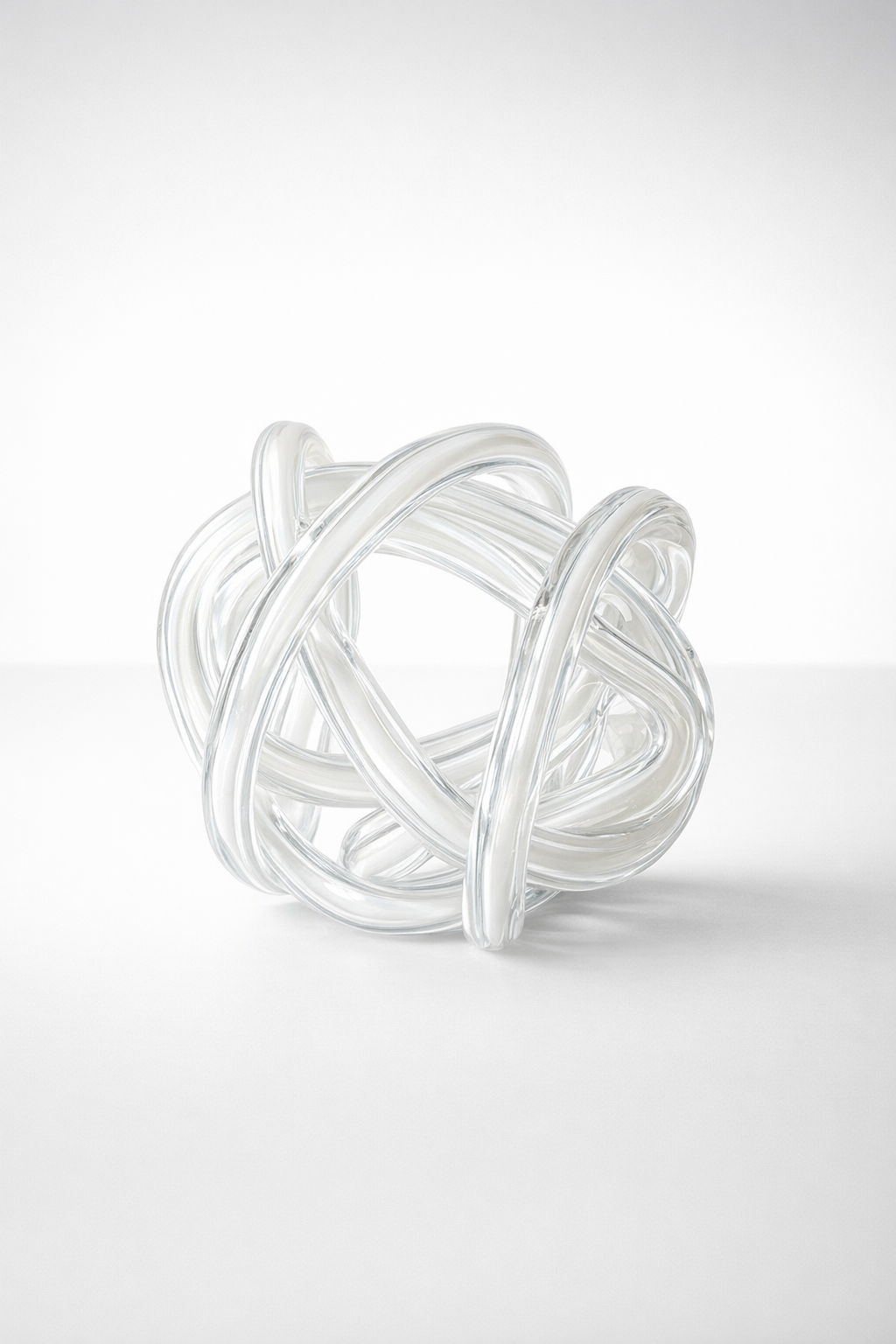 Extra Large White & Clear Glass Knot