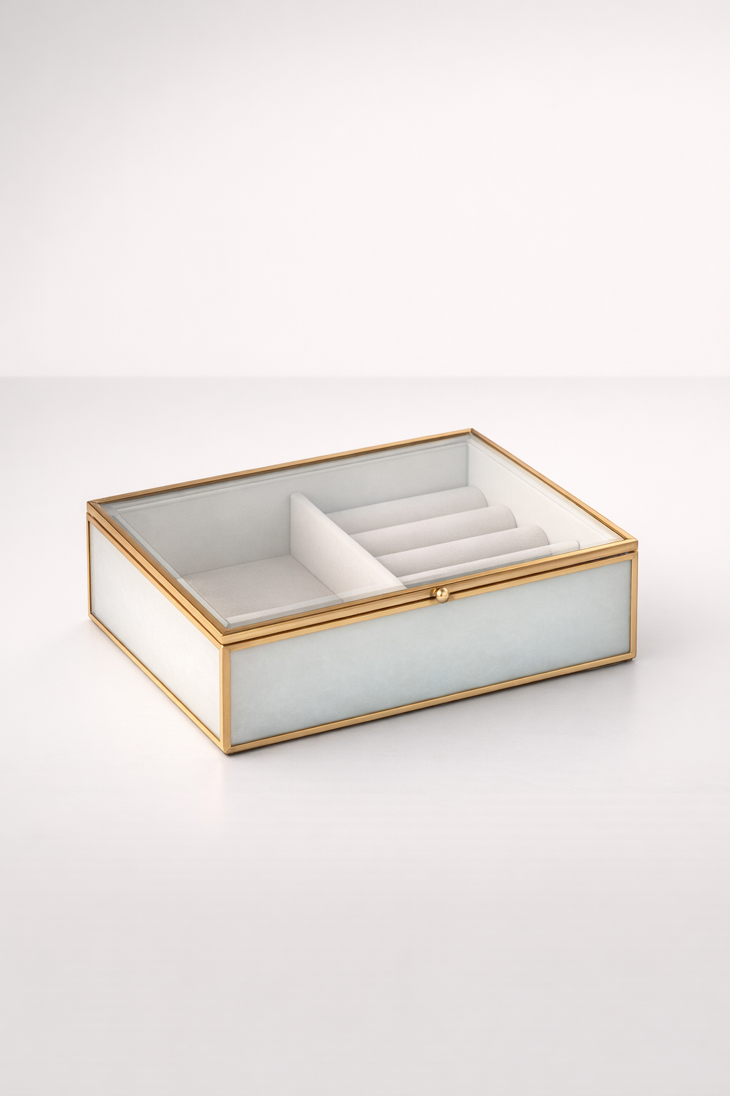 Glass And Velvet Jewellery Box