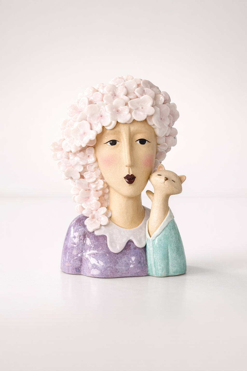 Lilac Bust With Cat