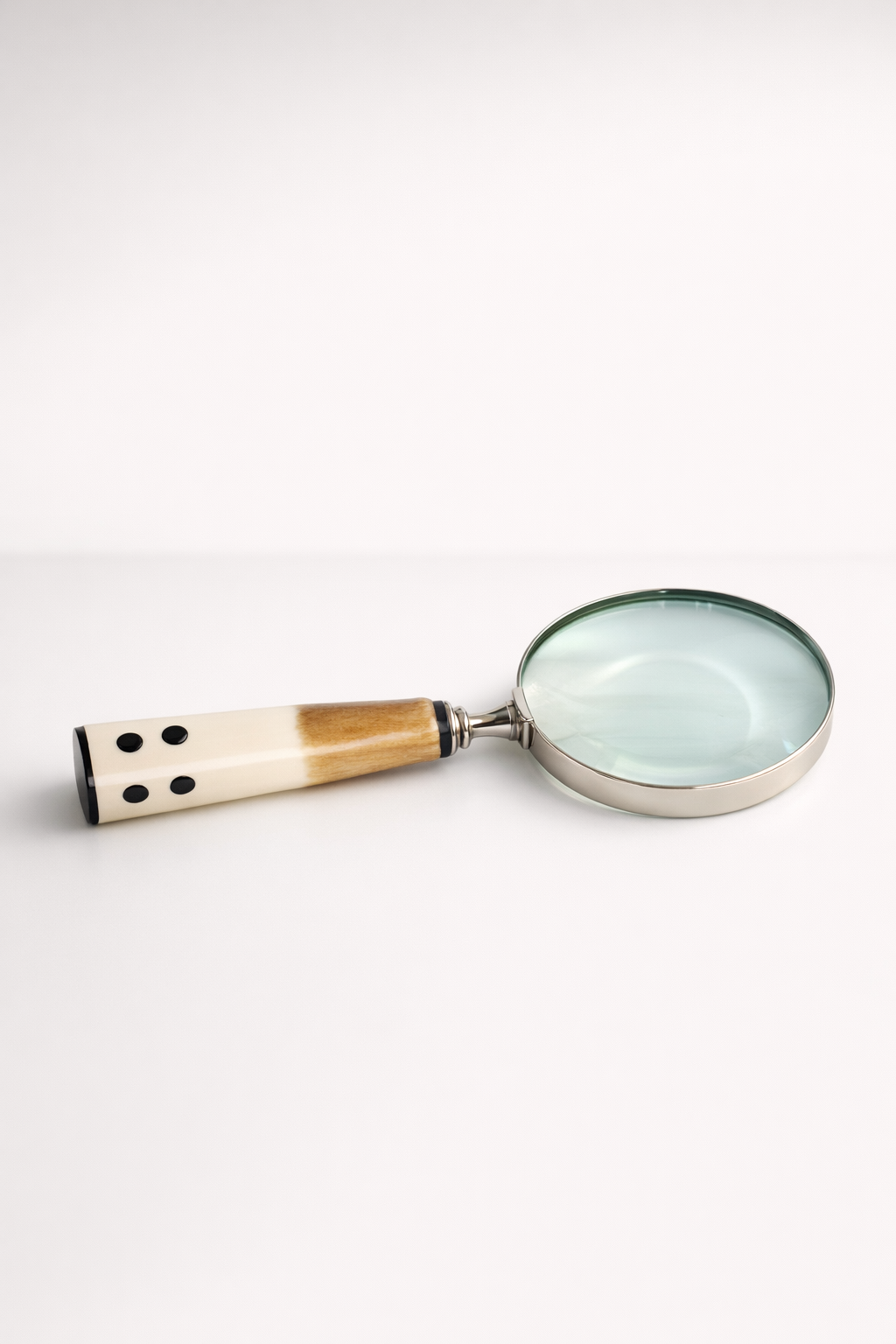 Silver Magnifying Glass Inlaid Dots
