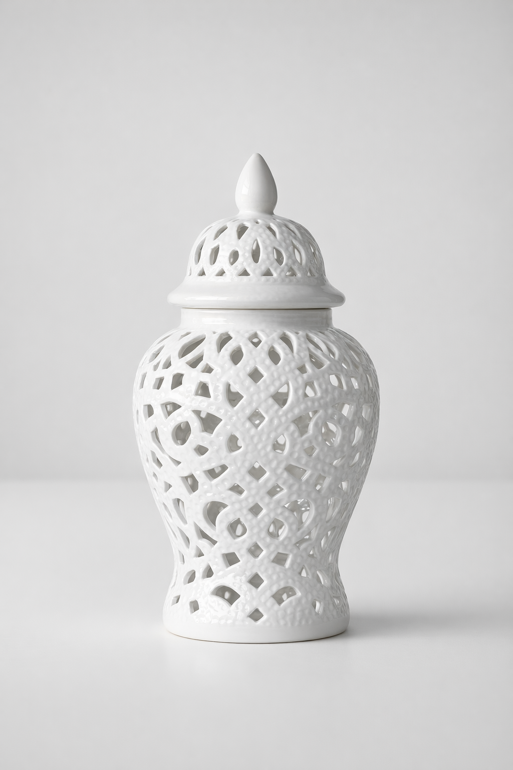 Extra Large White Cut Out Ginger Jar