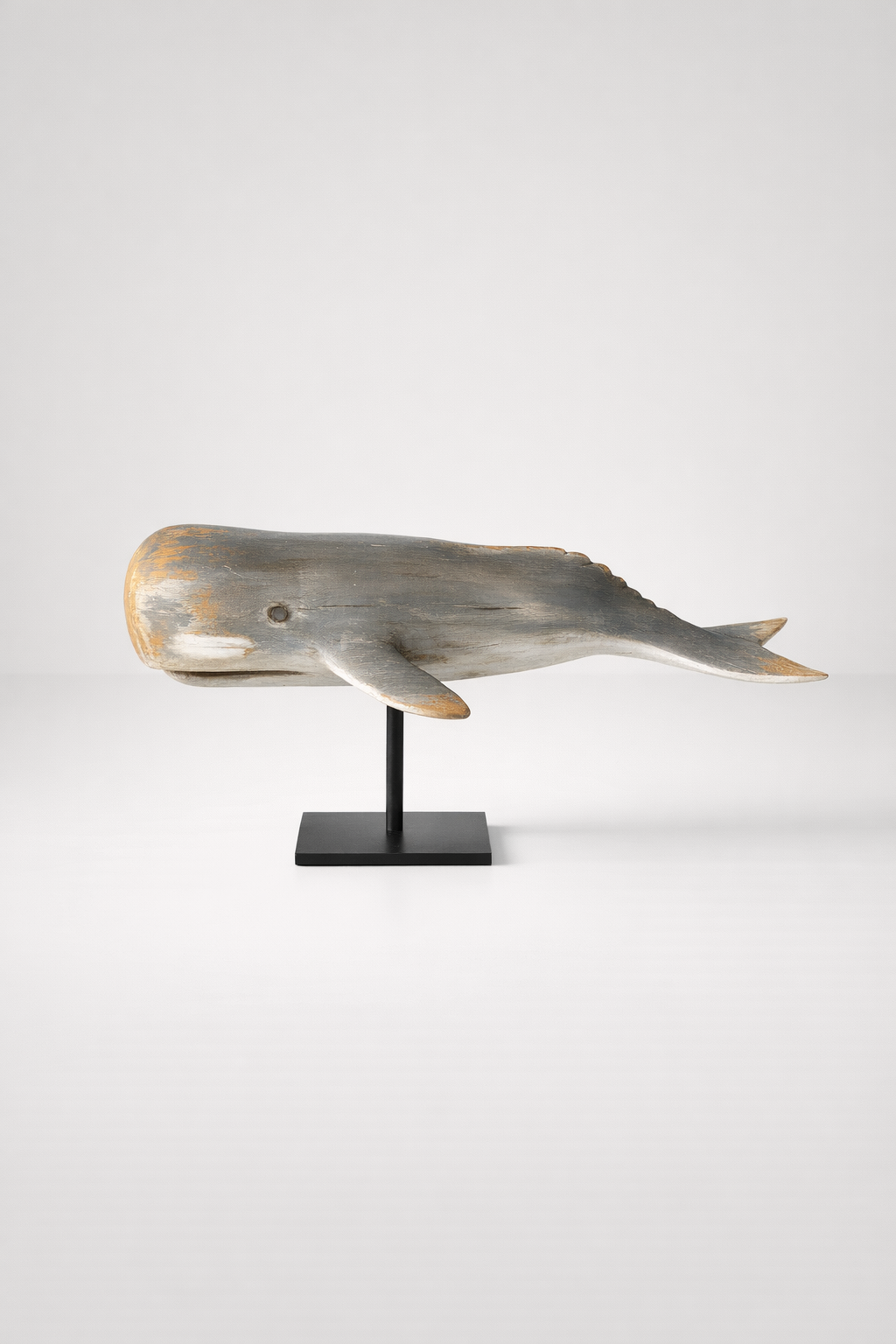 Medium Grey Whale On Stand