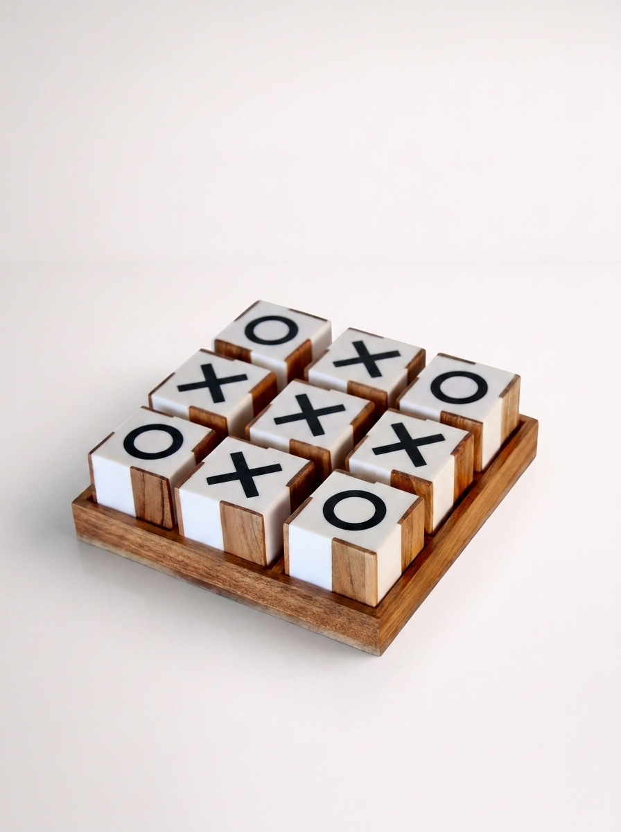 White & Wood Tic Tac Toe