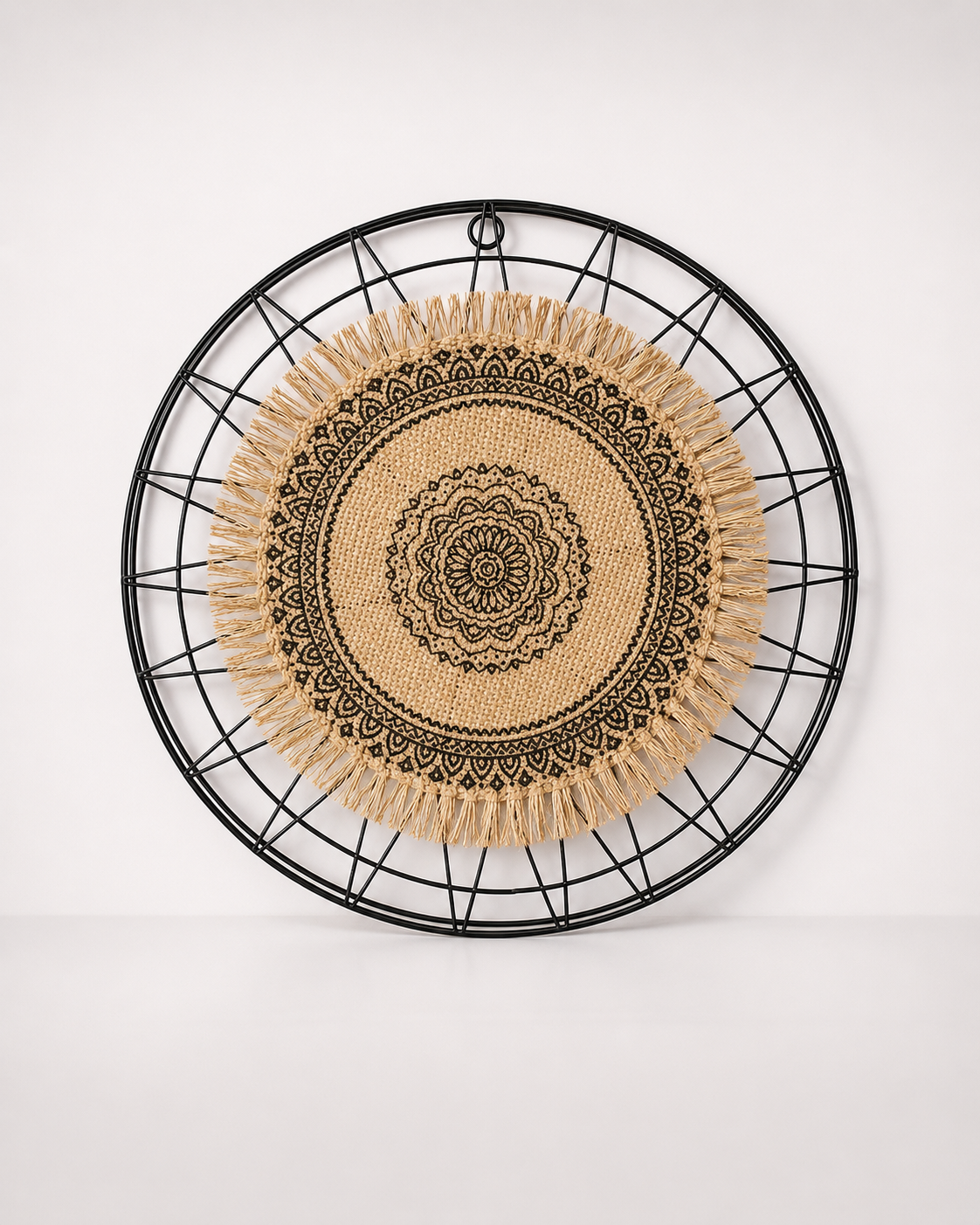 Small Hessian & Metal Wall Hanging