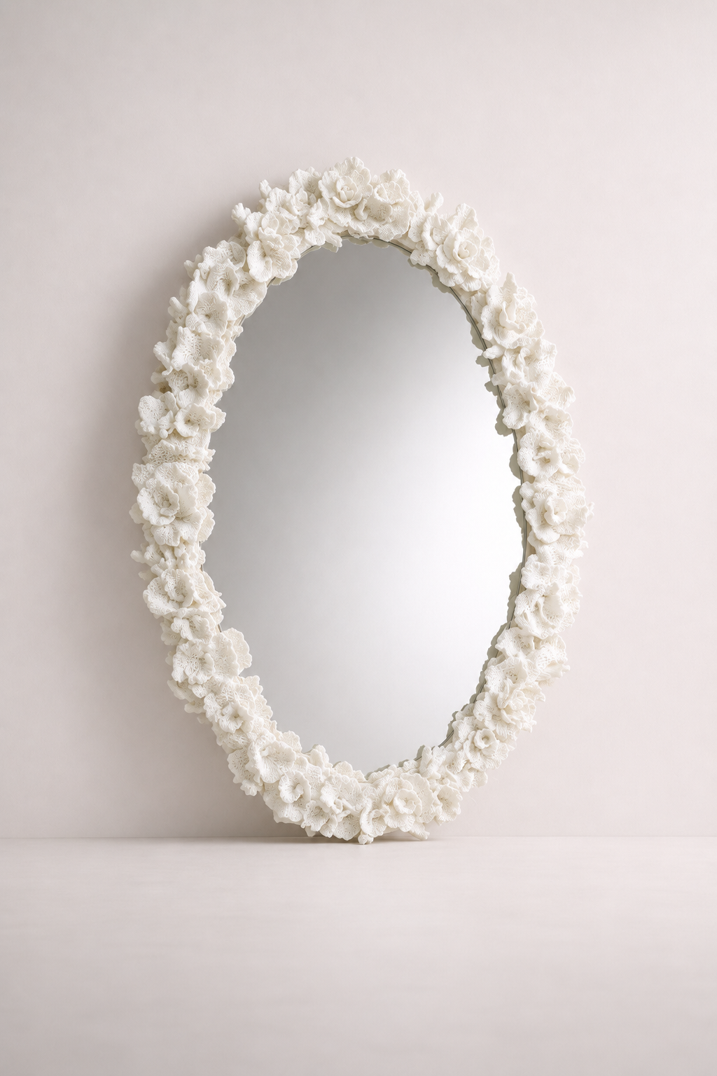 Oval Artificial Coral Mirror
