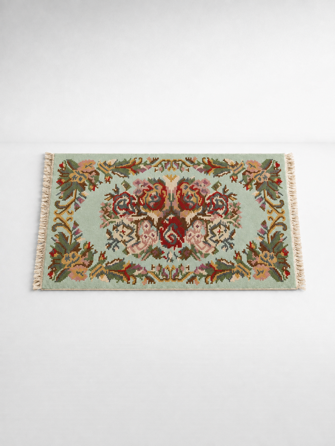 Wool & Cotton Multi-Flor Floral Rug