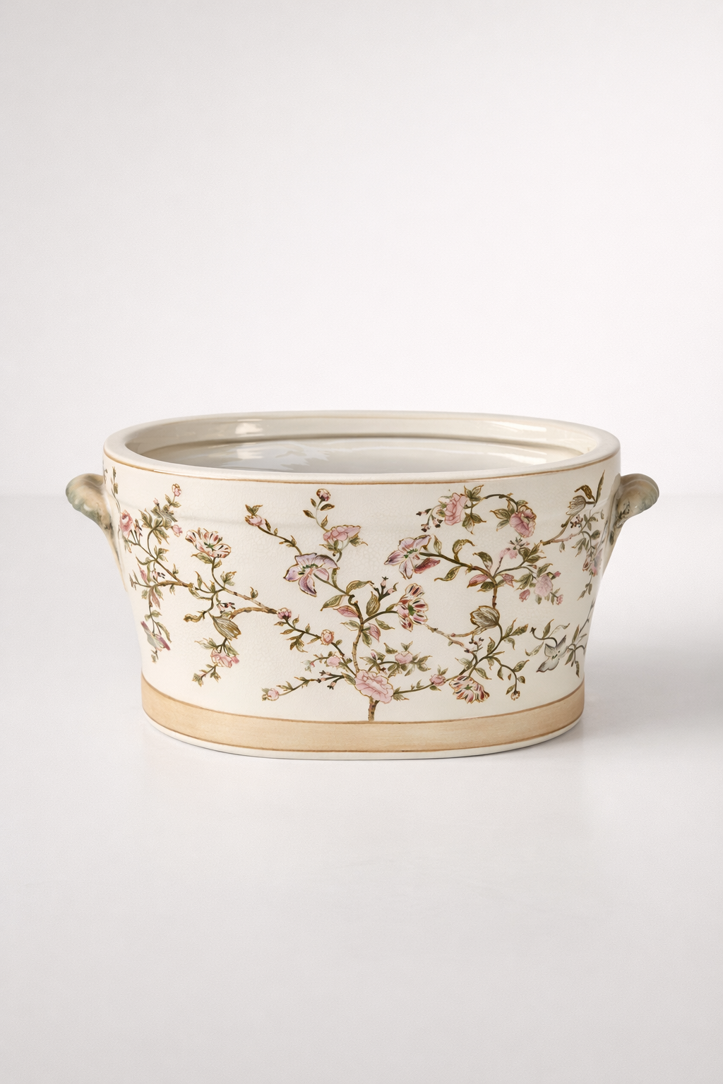 Large Pink Floral Foot Bath