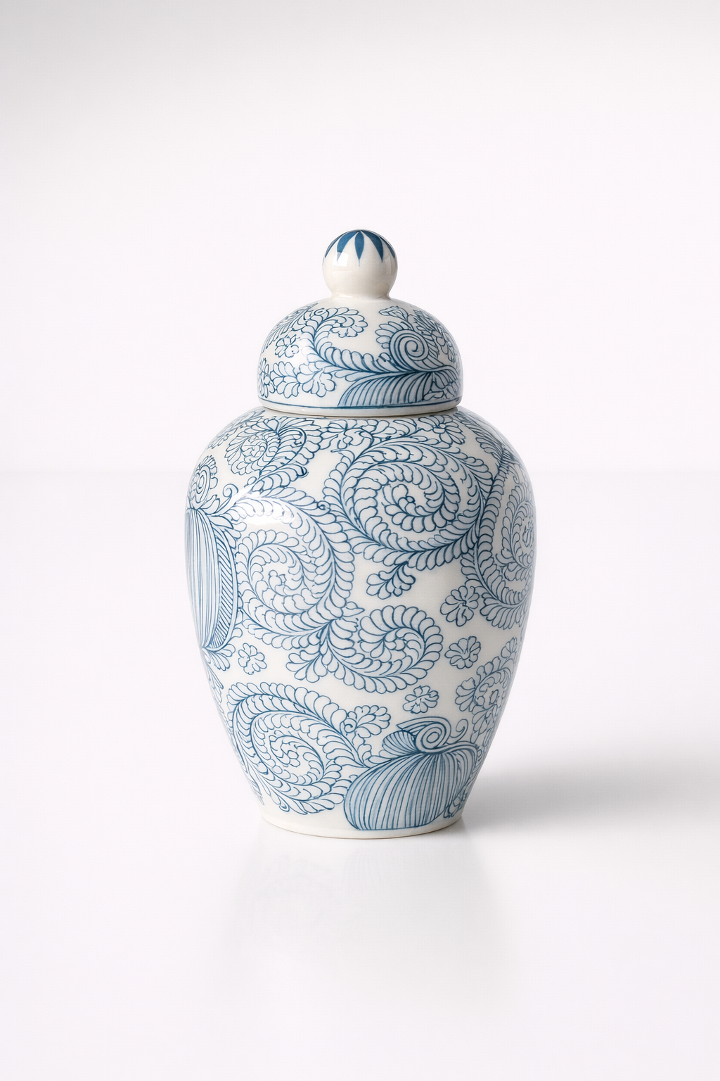 Blue Swirls Jar With Lid
