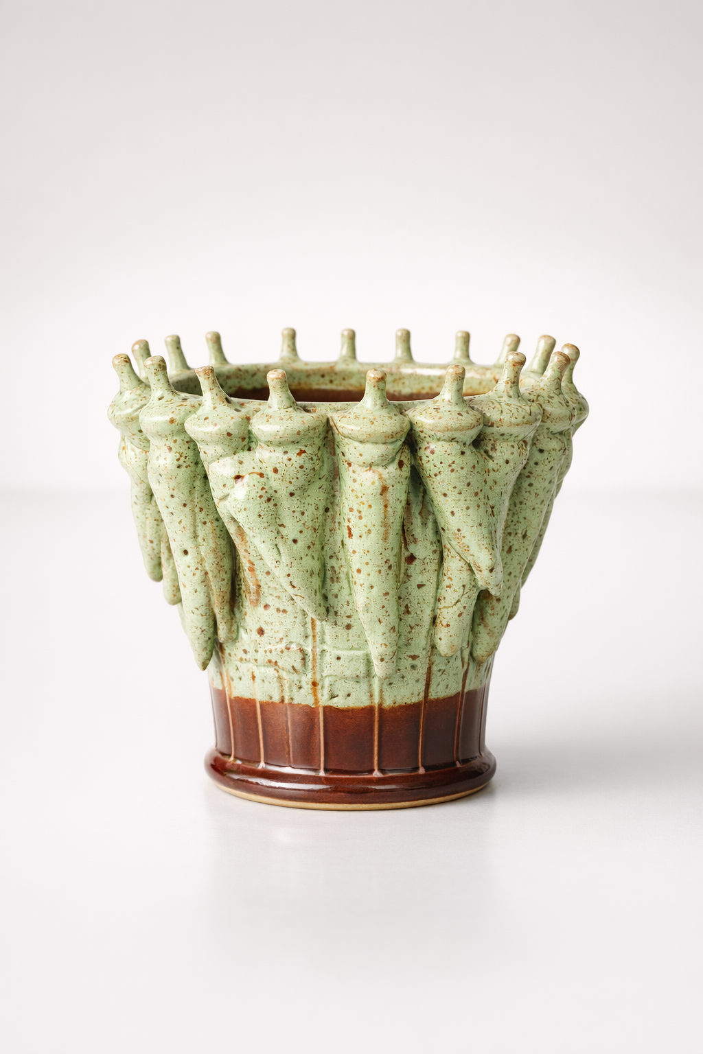 Green Speckled Chilli Vase