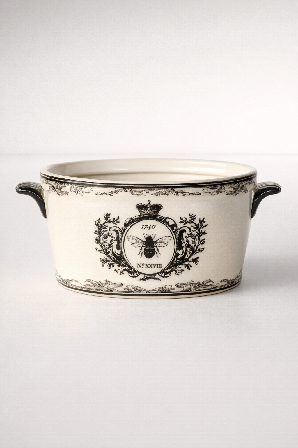 Medium Black & White Bee Foot Bath