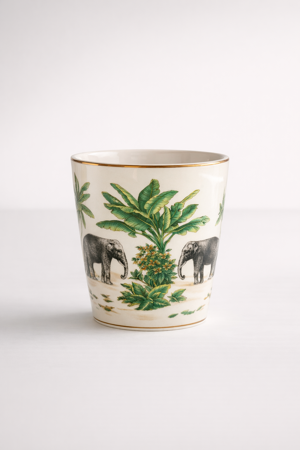 Small Elephant & Palm Leaves Planter