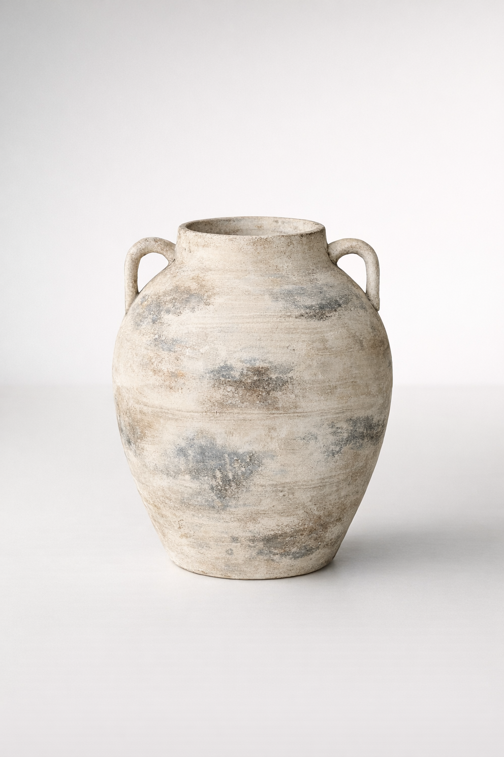 Extra Large Cement Distressed Jar With Handles