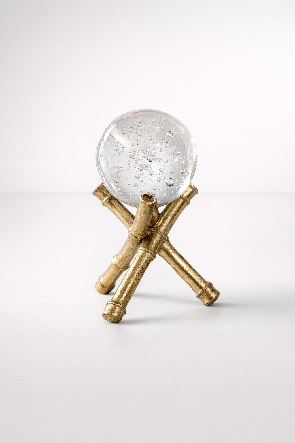 Glass Ball On Bamboo Stand