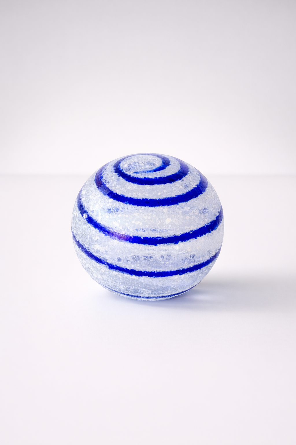Blue & Frosted Glass Swirls Glass Ball