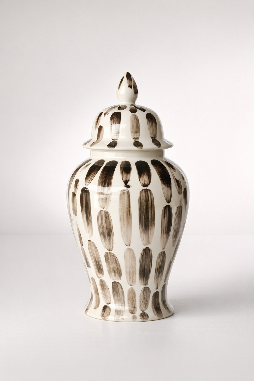 Black Stripe Ginger Jar