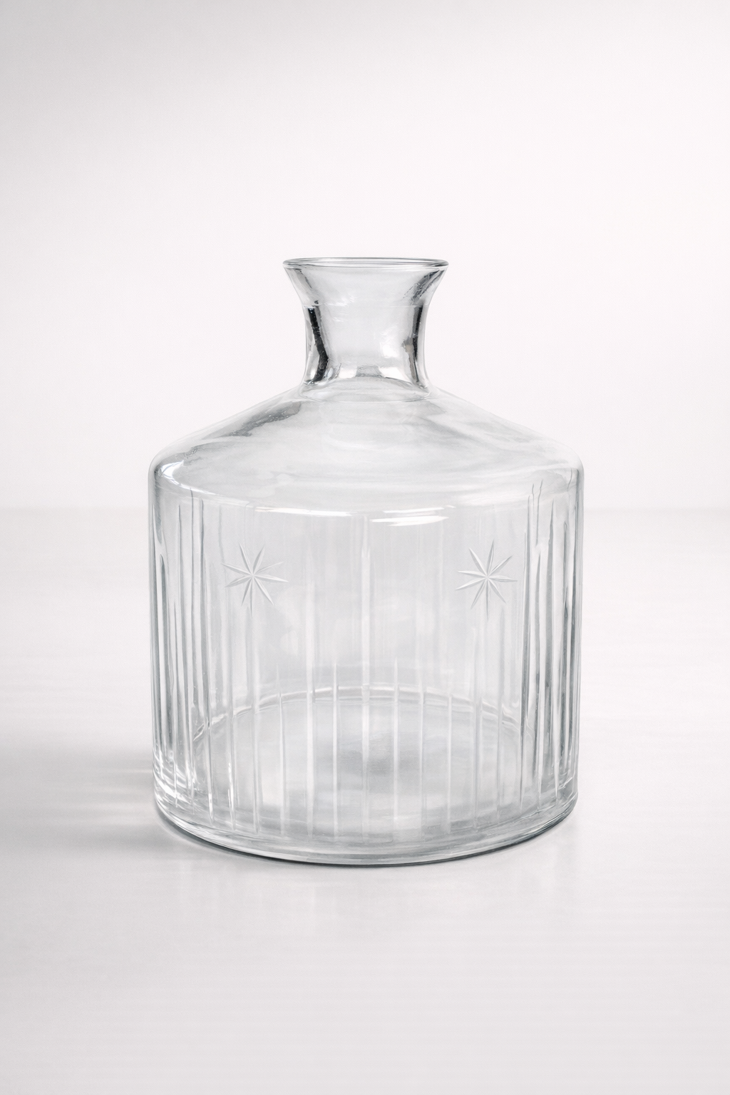 Large Etched Glass Vase
