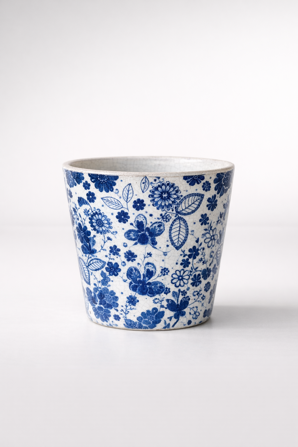 Blue Round Flower Leaf Planter
