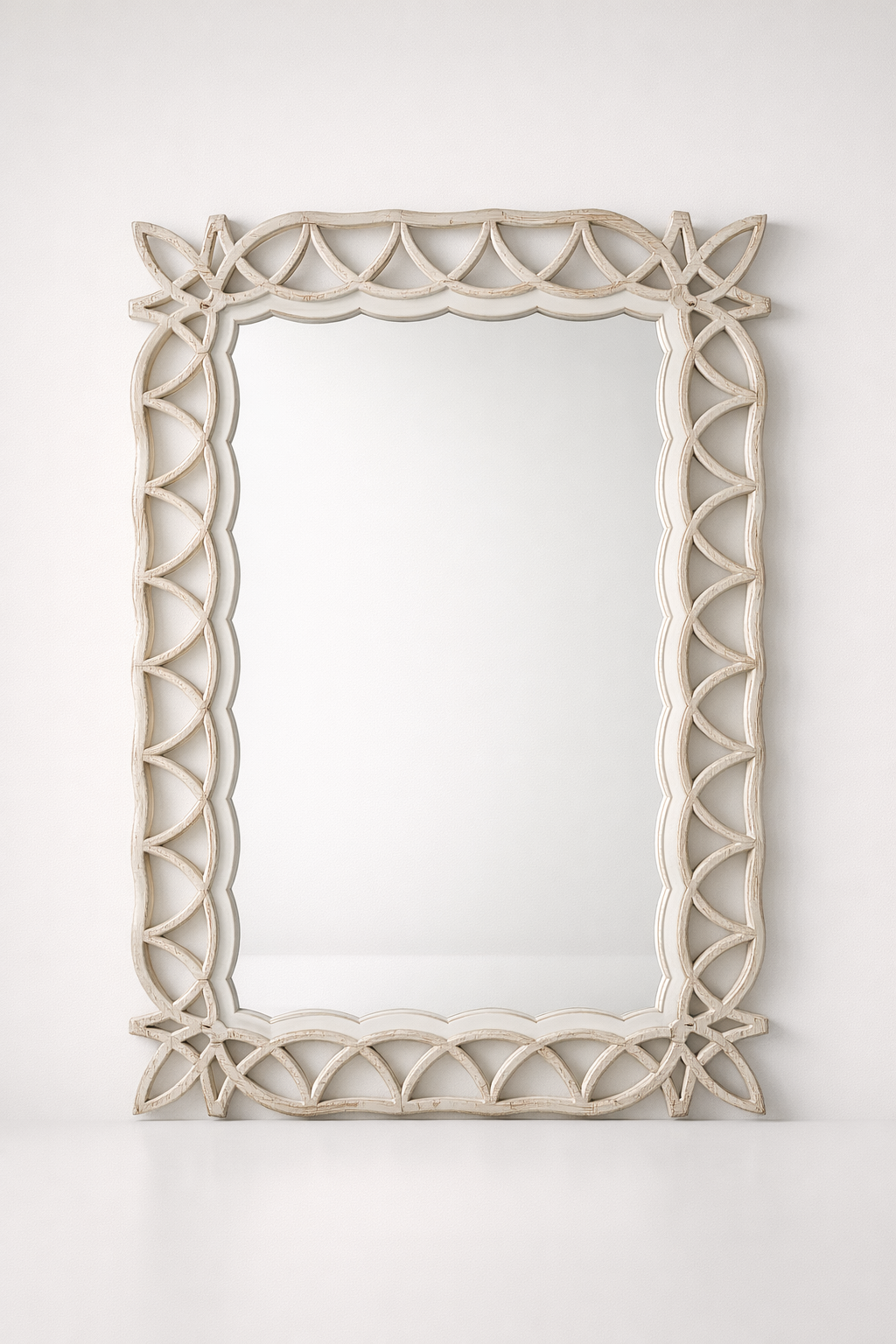 Rectangular Natural & White Mirror