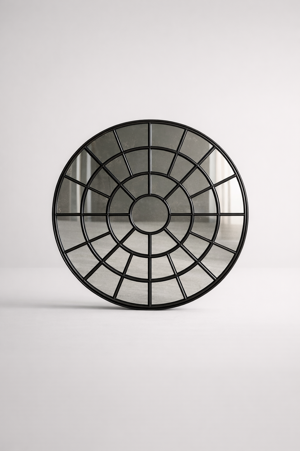 Round Metal Mirror Spider Web Design