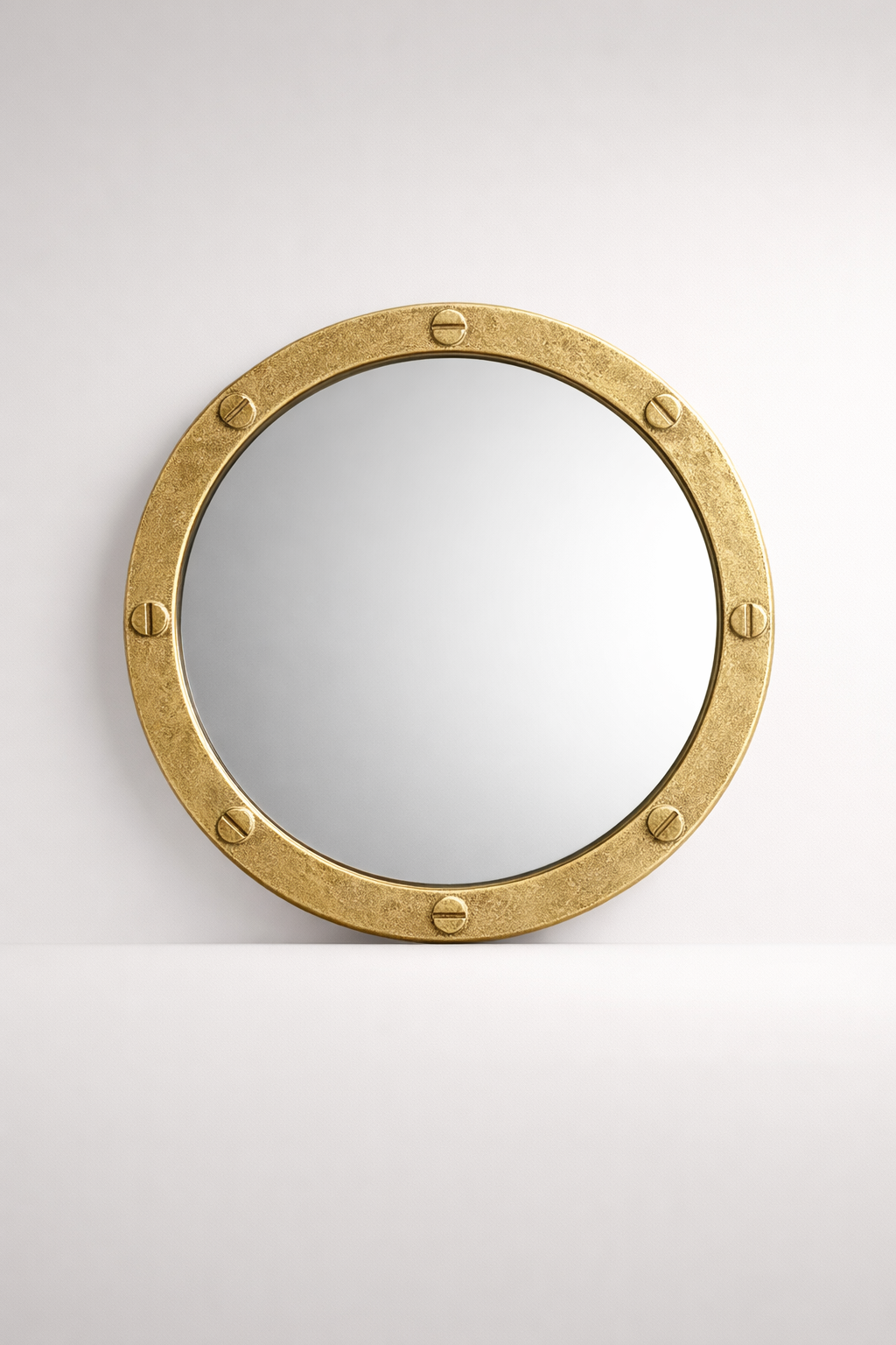 Round Gold Mirror With Metal Detail