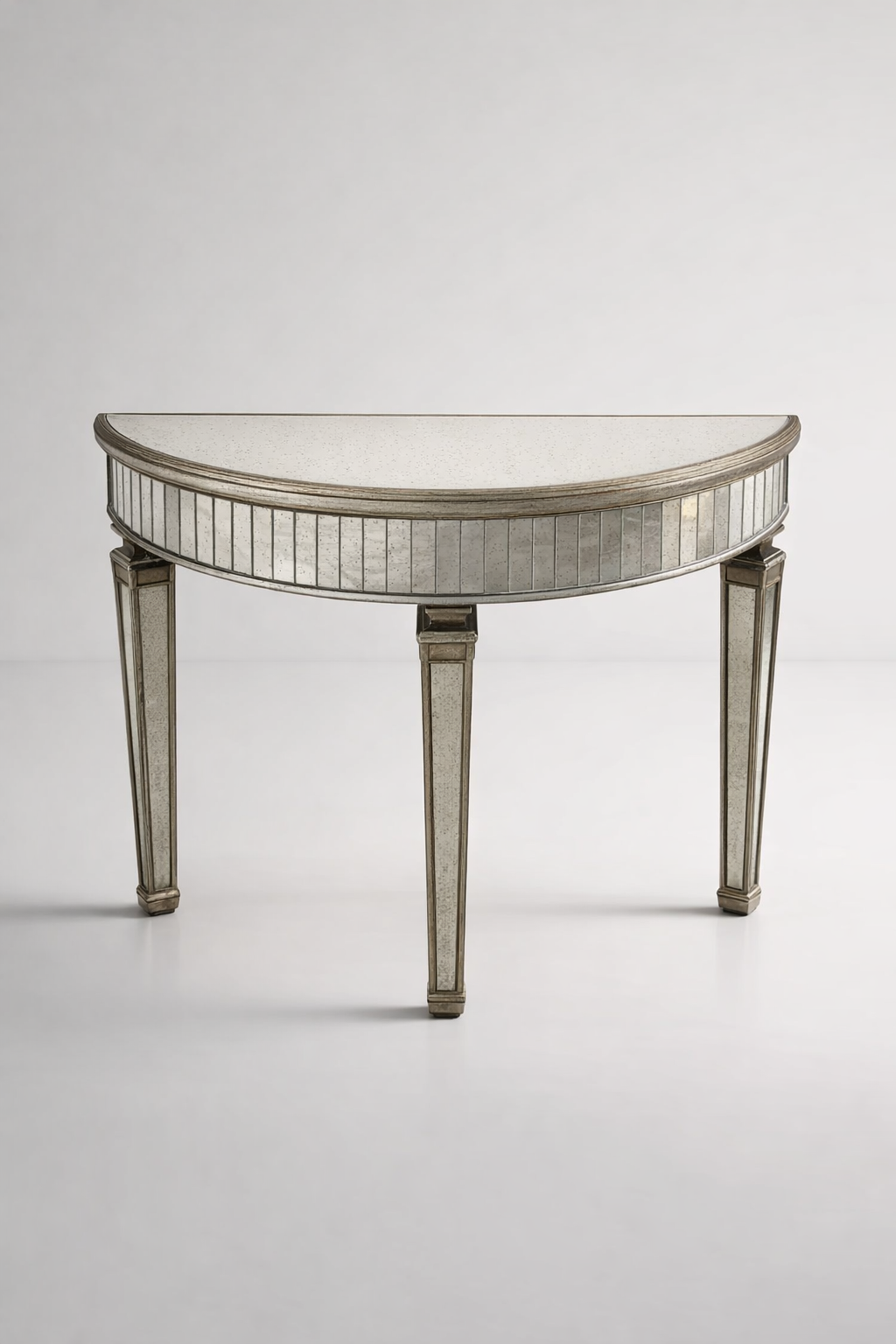 Mirrored Half Moon Table