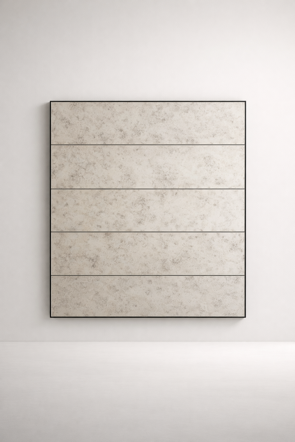 Large Square Vintage Mirror Black Metal Frame
