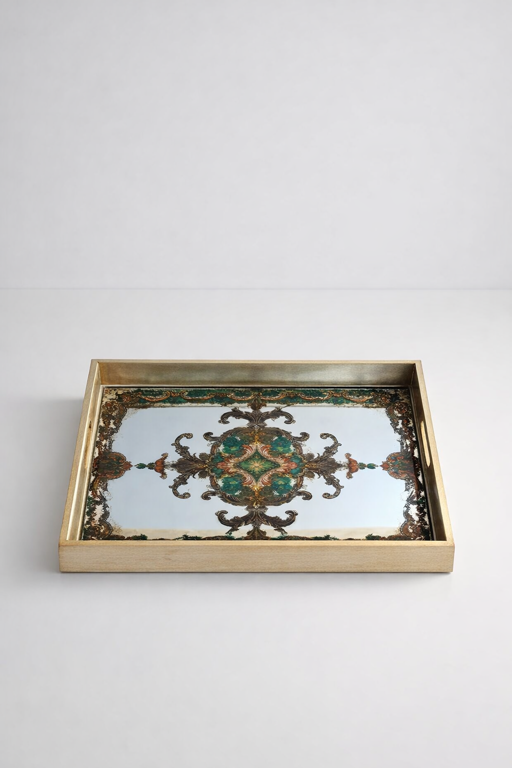 Rectangular Mirror Turquoise Tray