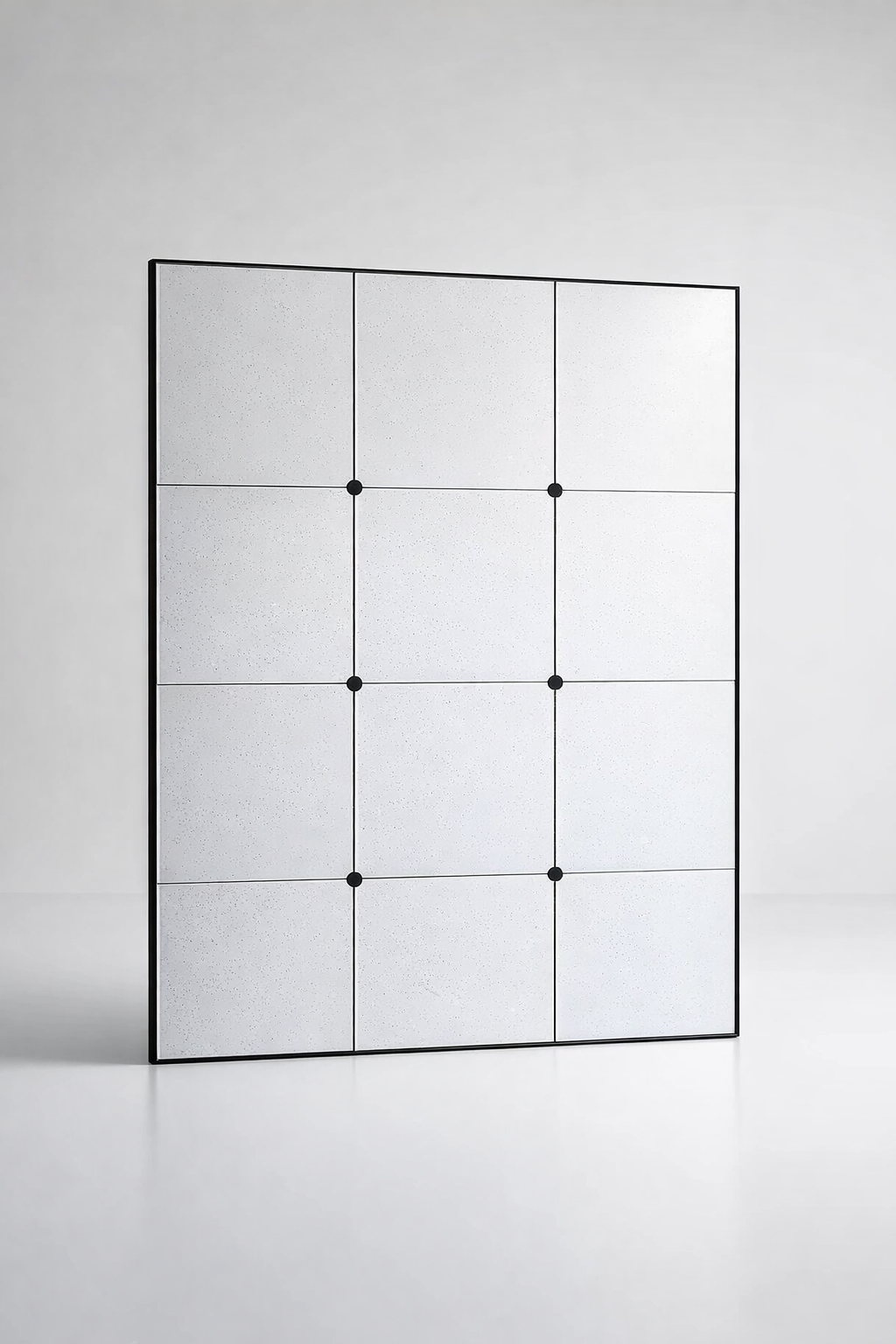 Large Rectangular 12 Pane Vintage Mirror