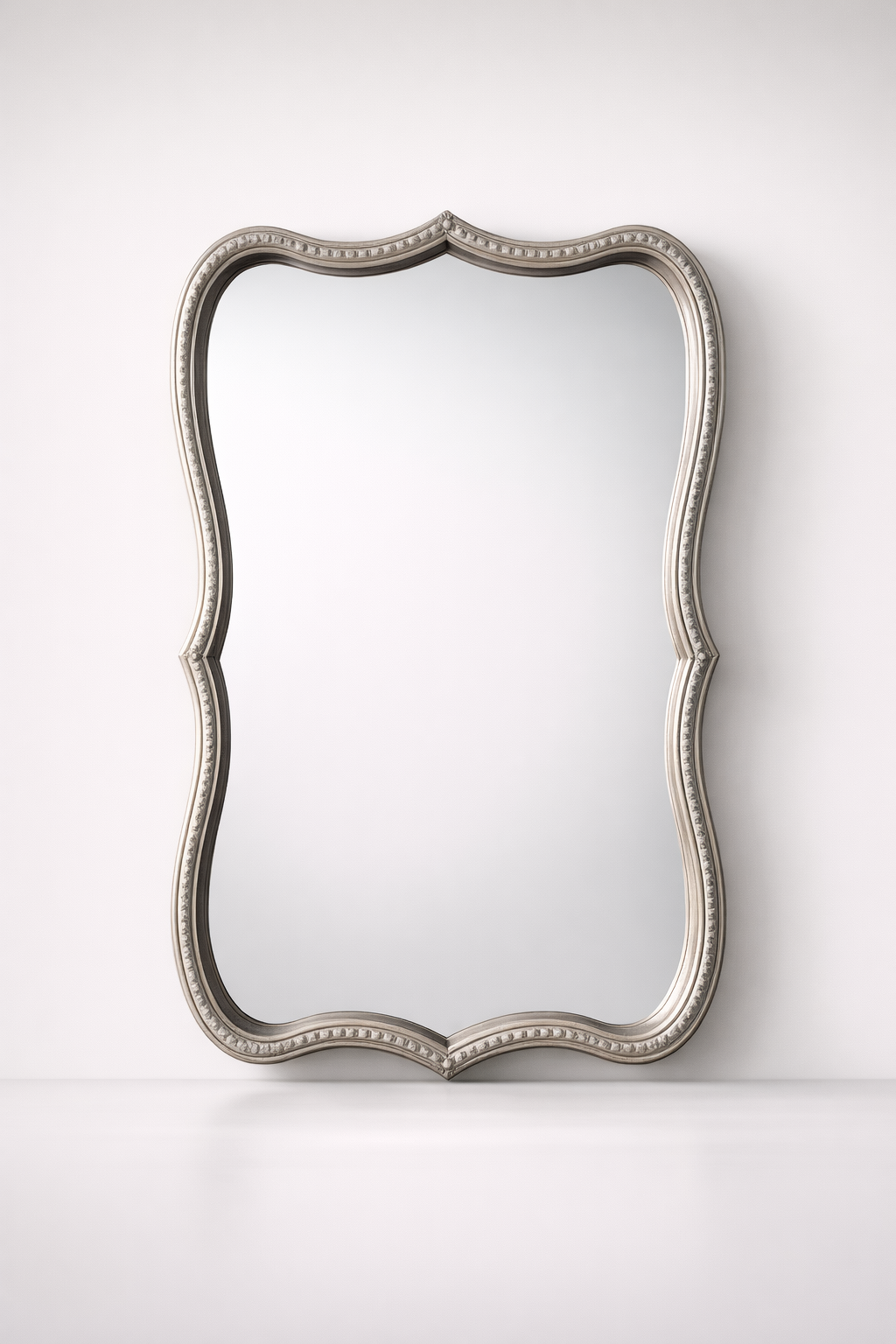 Blue Distressed Rectangular Shape Mirror