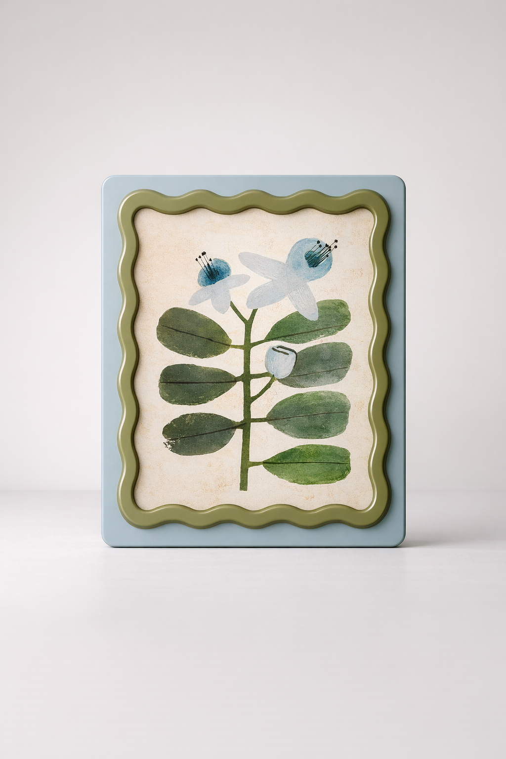 Blue & Green Scallop Flower Picture