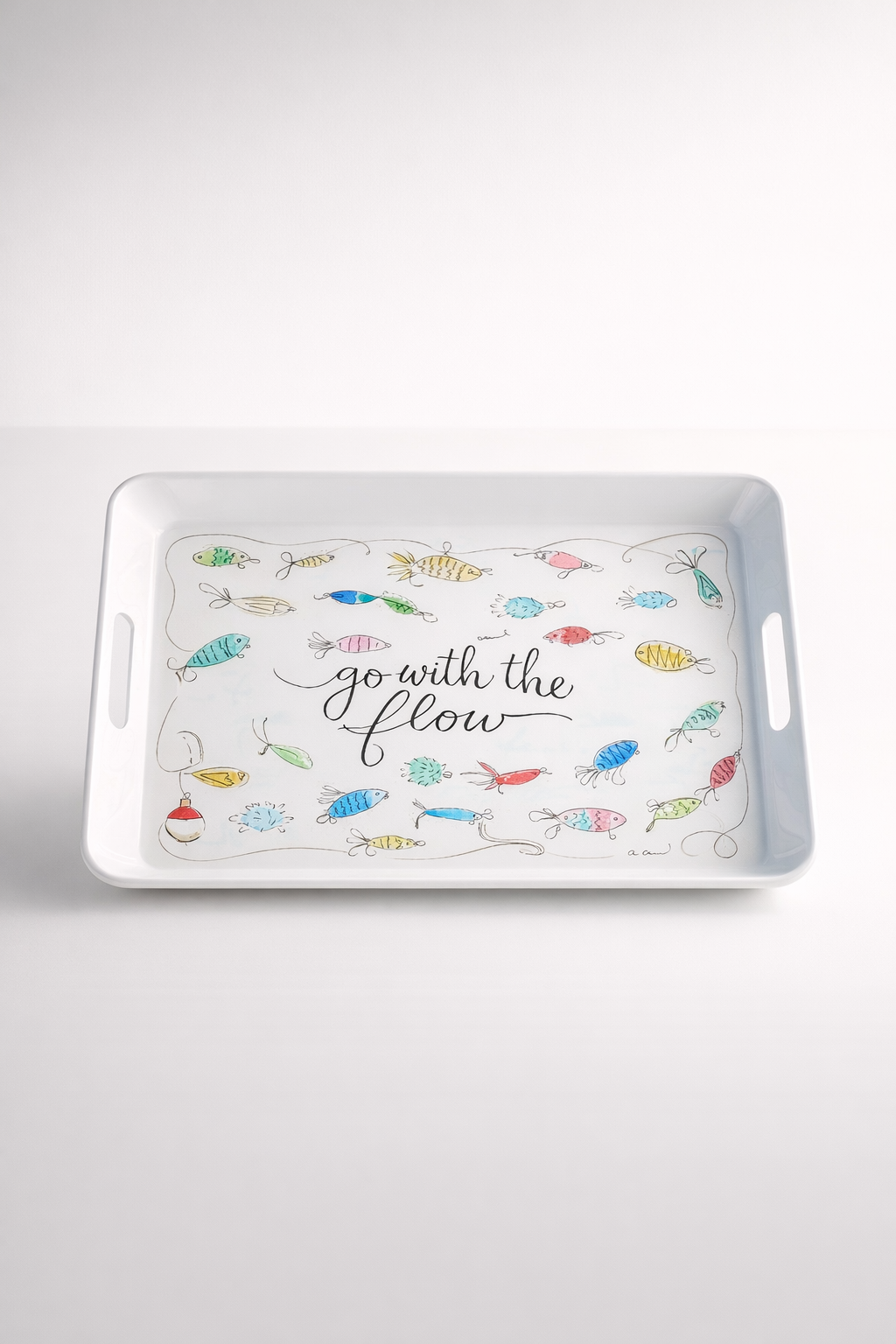 Go With The Flow Fish Enamel Tray