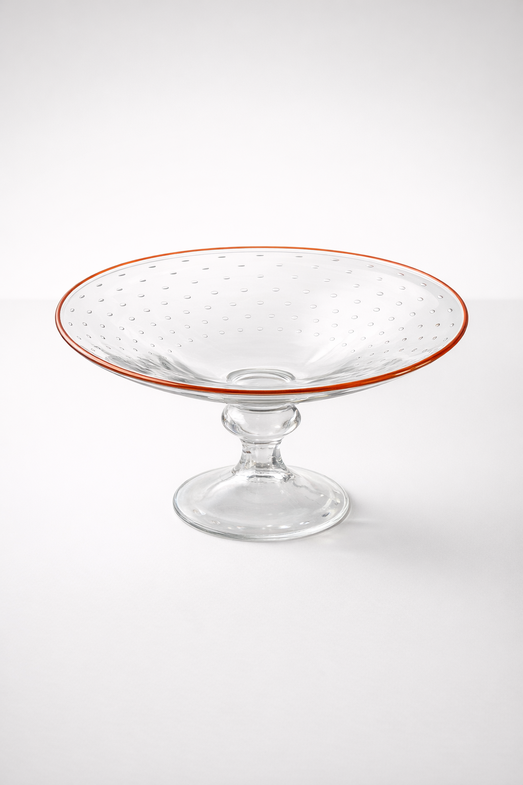 Bowl On Foot Orange Rim