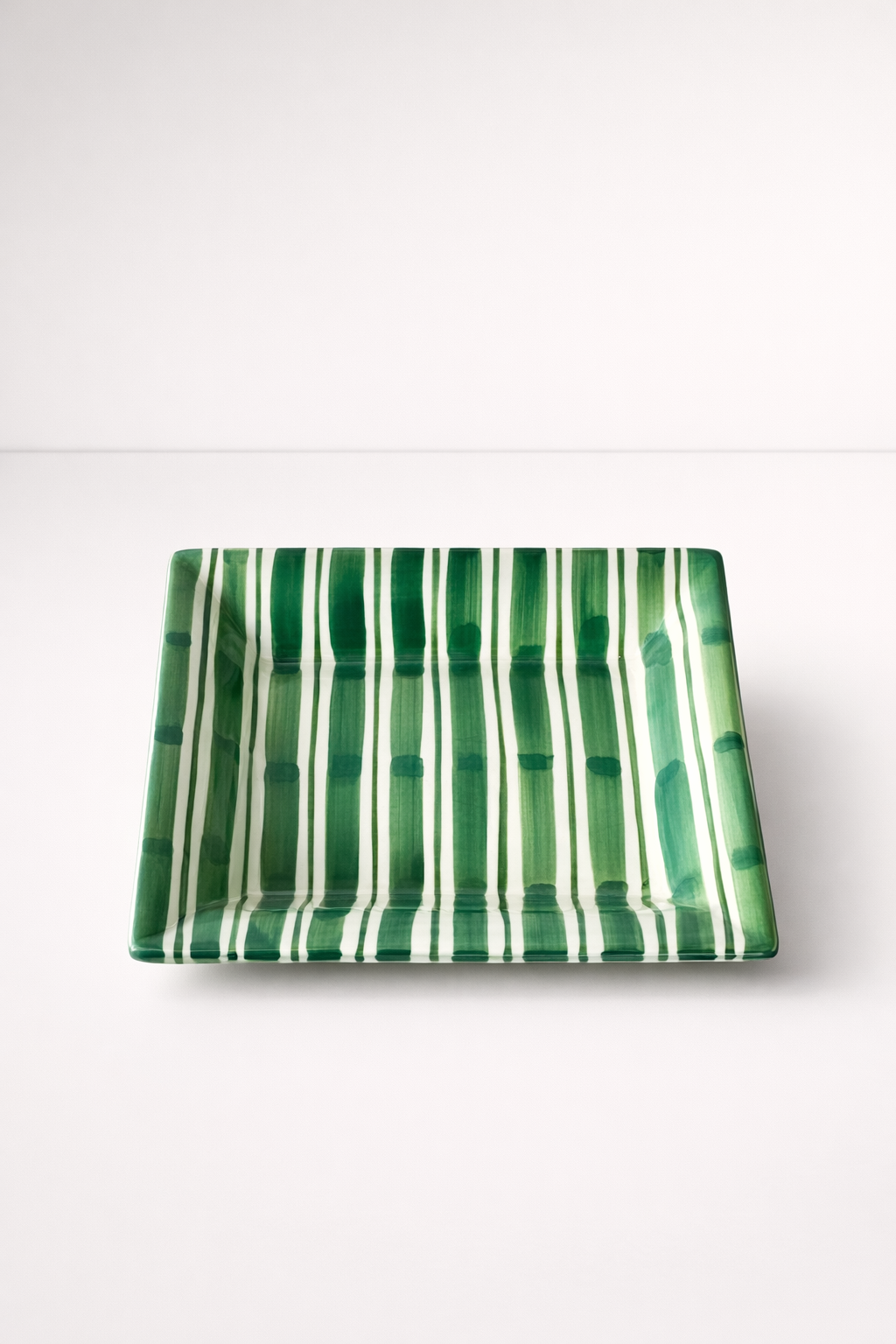 Green Stripe Ceramic Plate