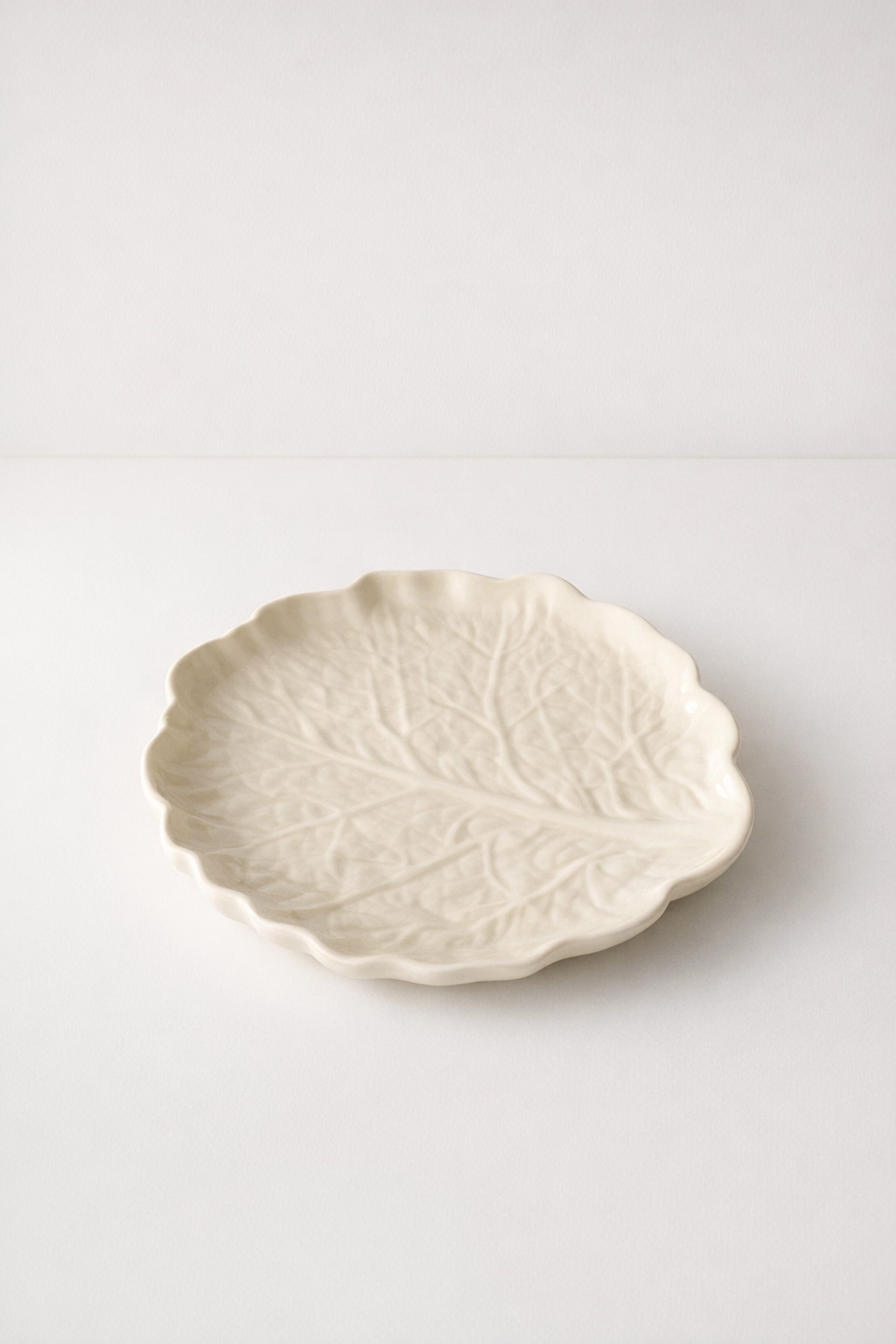 Large White Shaped Cabbage Plate