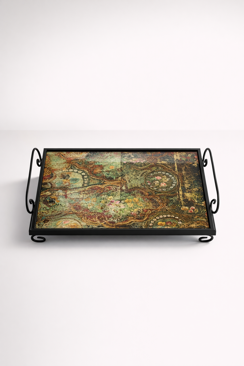 Metal Floral Tray On Feet