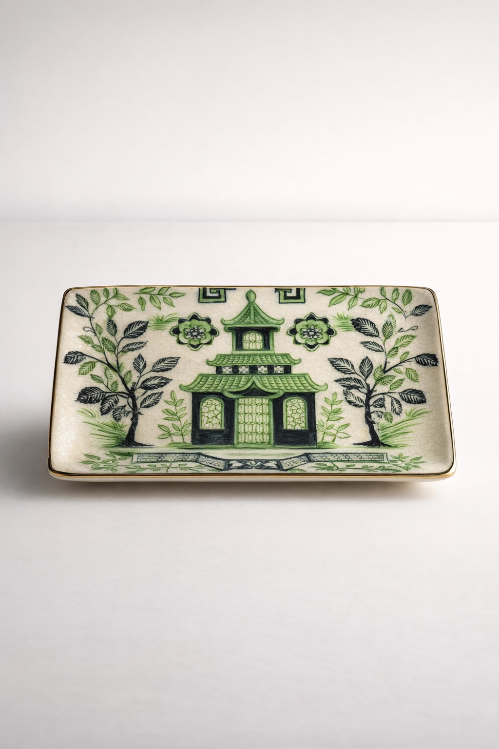 Green & Blue Pagoda Plate