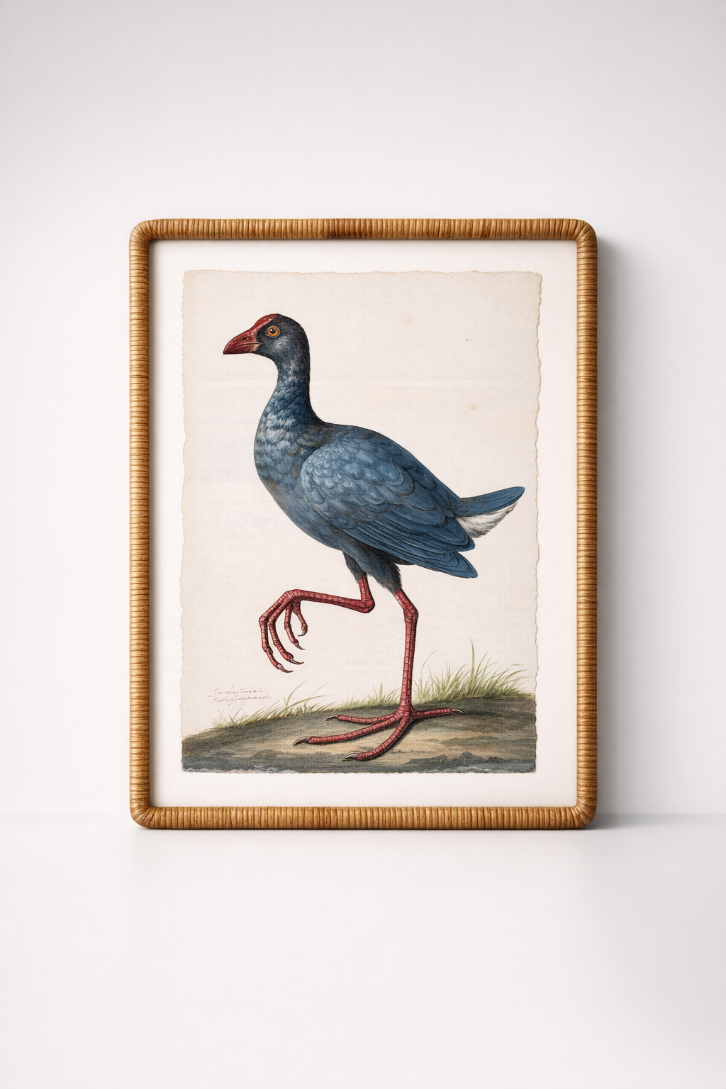 Blue Bird Picture Cane Frame