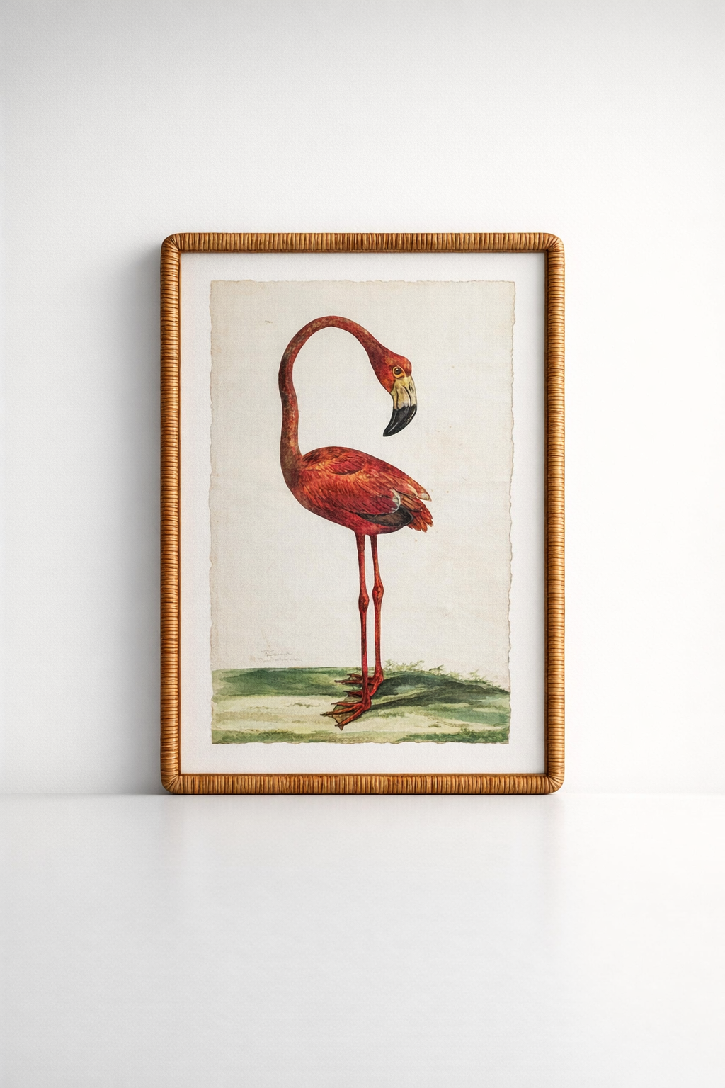 Pink Flamingo Picture Cane Frame