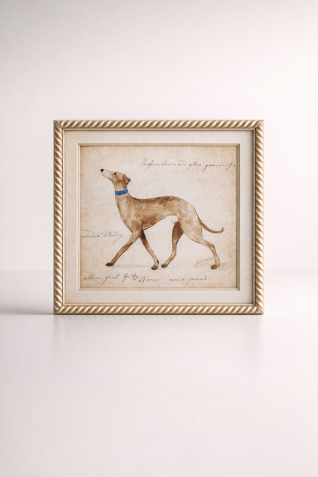 Brown Greyhound Picture Scroll Frame