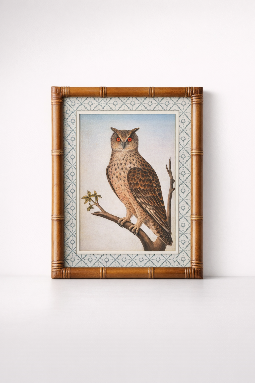 Spotted Owl Picture Bamboo Frame