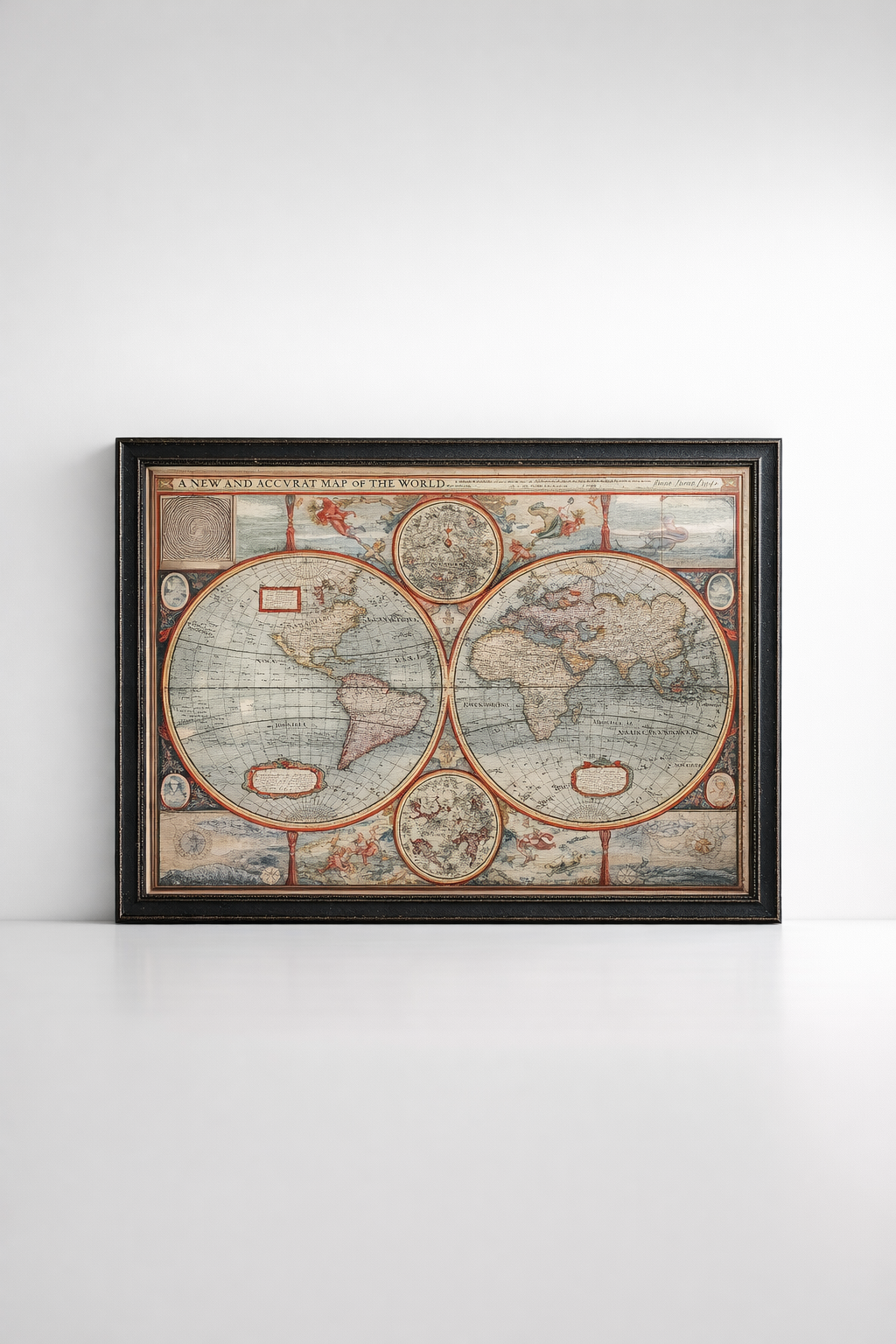 Lrg Cer. Tile 2 Circle World Map