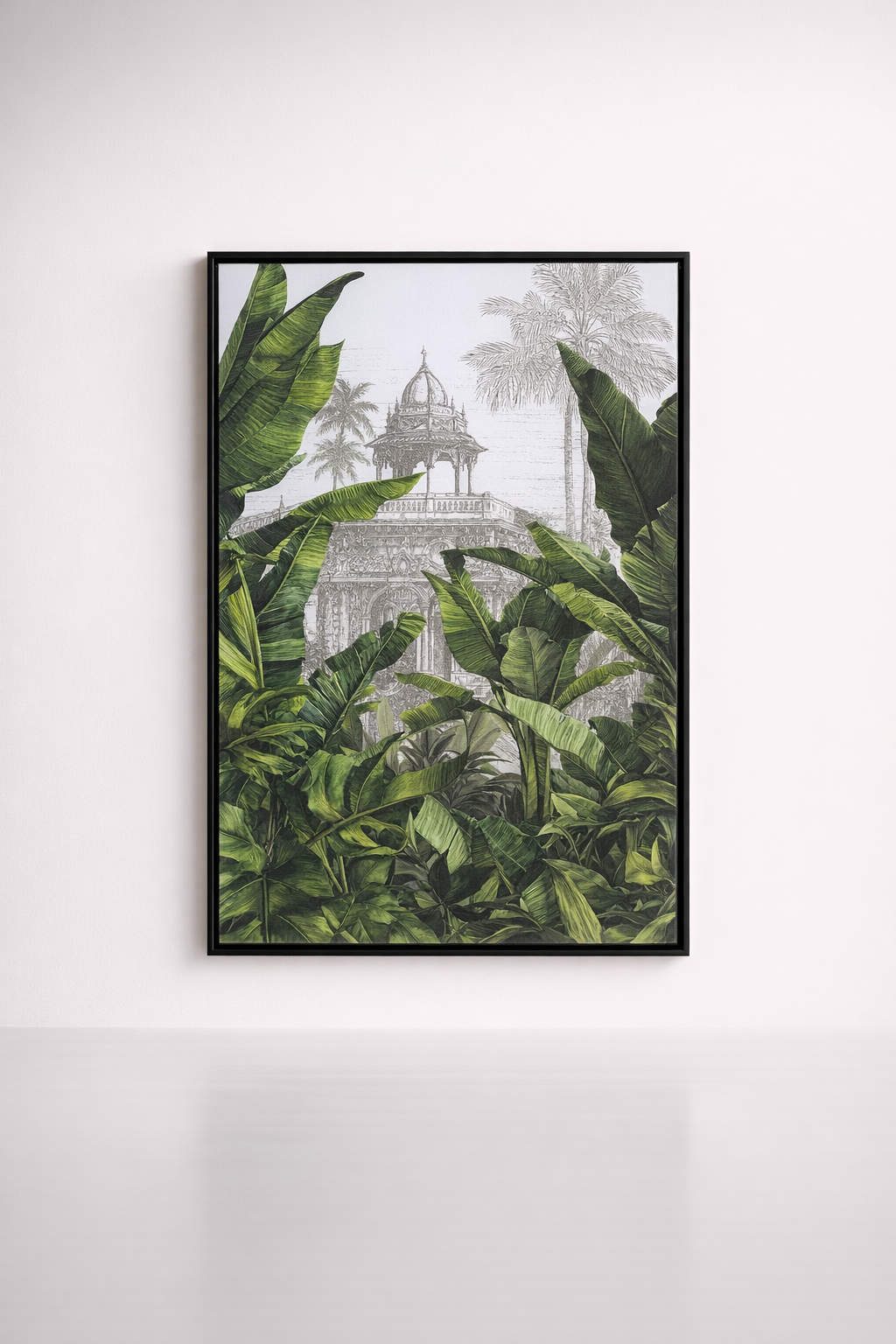Green Banana Leaf Plantation Taj Framed Picture