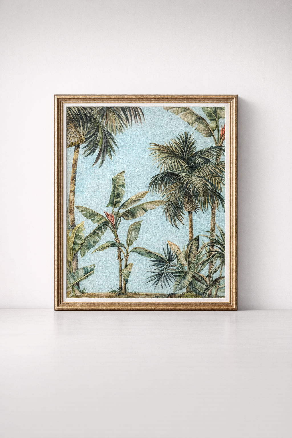 Aqua Palm Tree Paper Picture