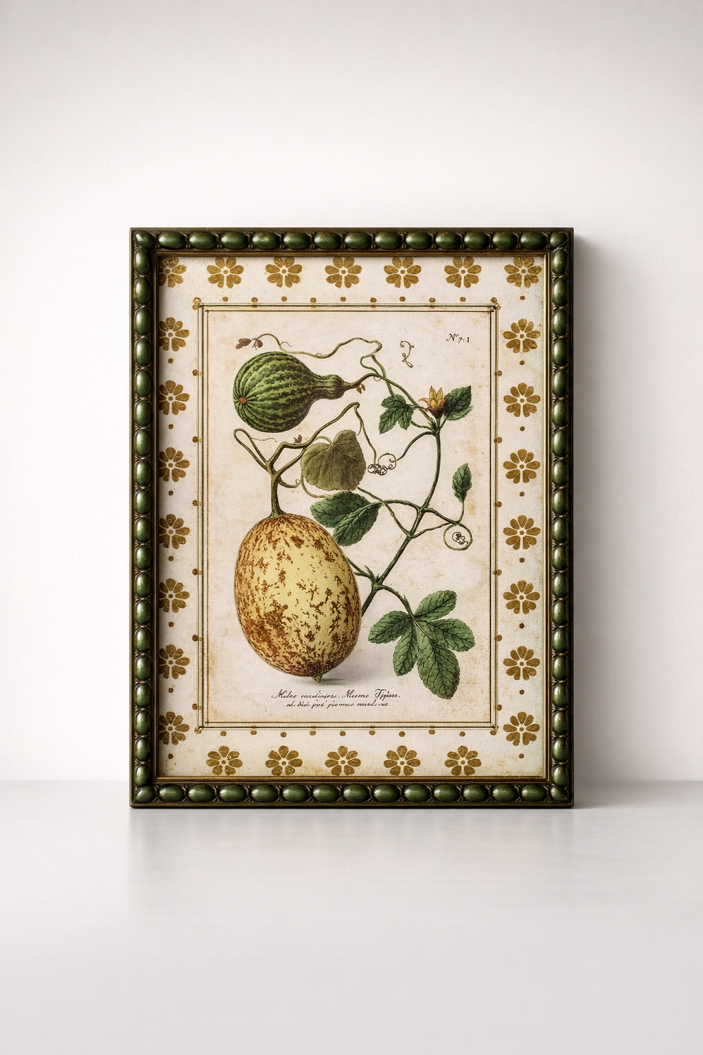 Yellow Melon Picture Green Bobble Frame