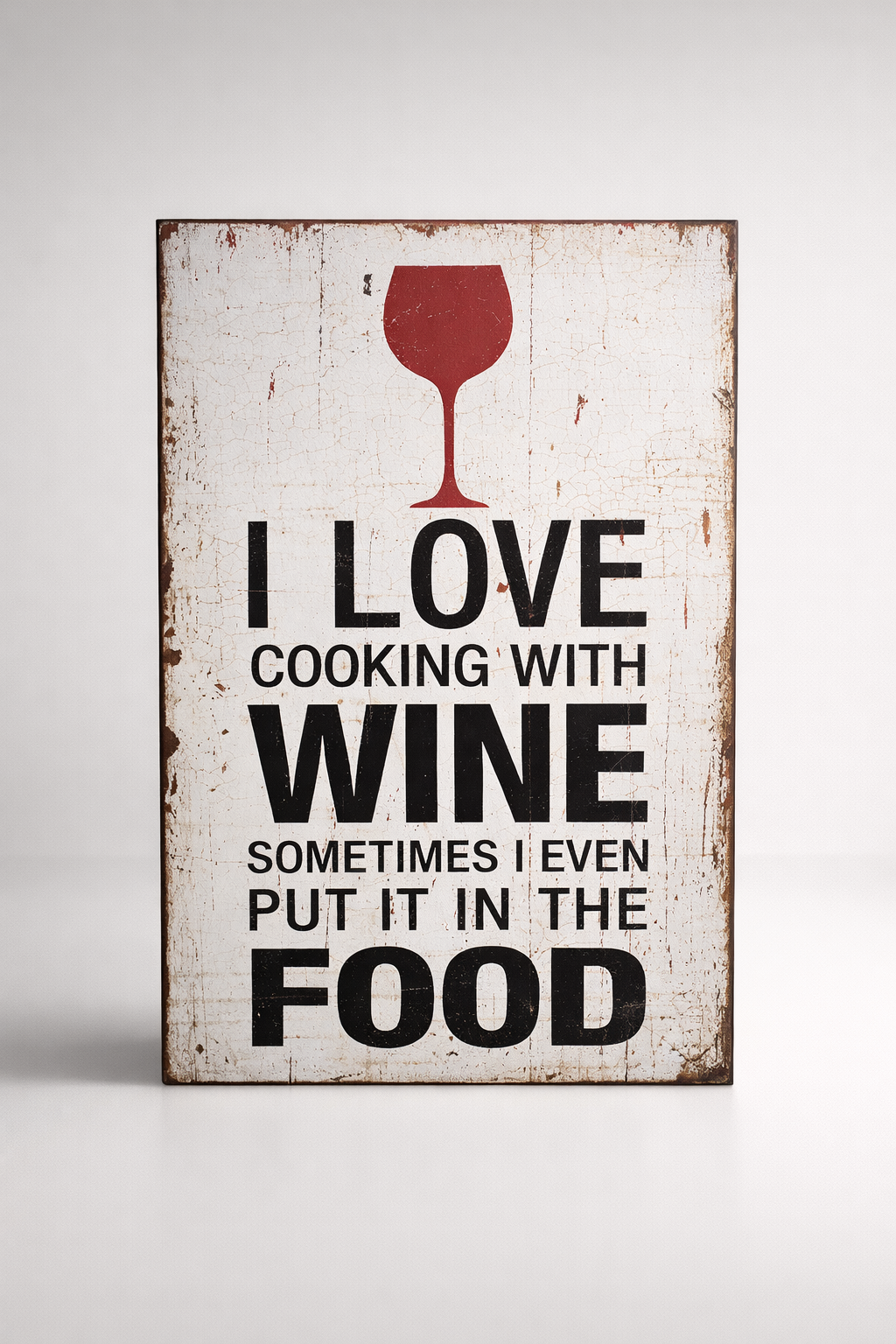 I Love Wine Wooden Plaque