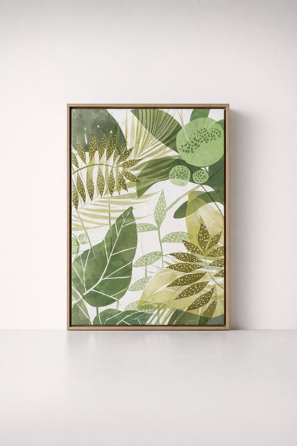 Green Leaves Framed Picture